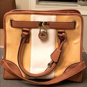 Michael Kors the Hampton bag canvas yellow/ white